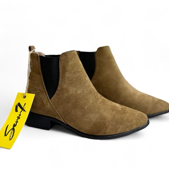 Seven7 Manhattan Tan Suede Ankle Boots - Picture 3 of 6